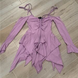 Current Mood Lilac Ruched Dress